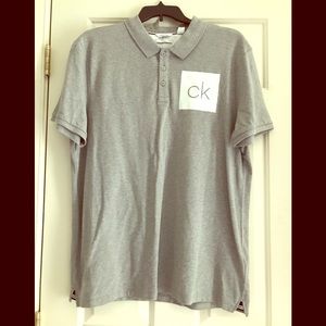 brand new gray calvin klein polo size XL